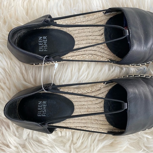 Eileen Fisher Lee Washed Leather Espadrille Flat size 9. In great condition - Picture 8 of 10